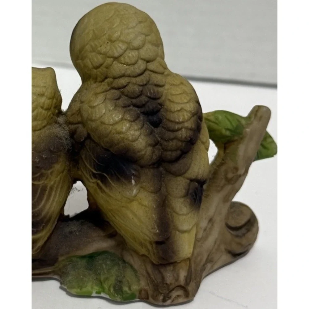Vintage Owl Family Figurine | Rustic Woodland Shelf Decor | Estate Find